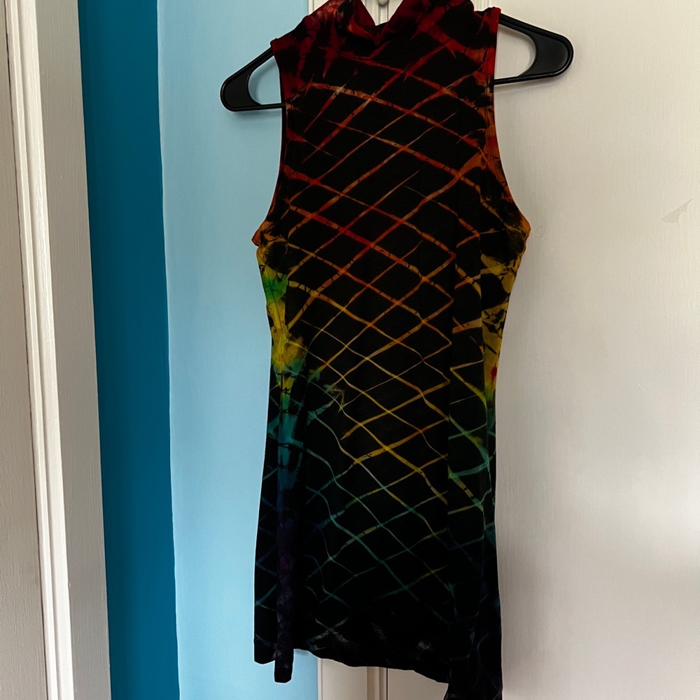 Rainbow Warrior Within Design  Geometric Sleeveless Mini Dress